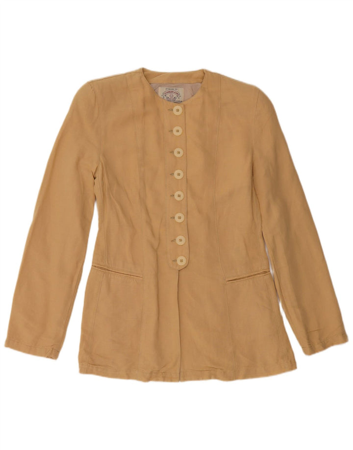 ARMANI JEANS Womens Blazer Jacket IT 40 Small Beige Viscose