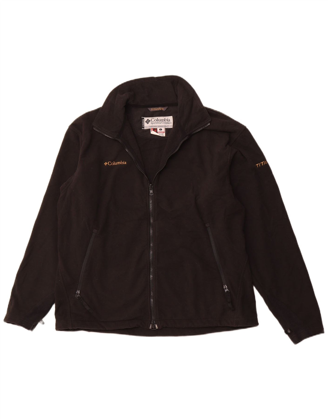 COLUMBIA Mens Fleece Jacket UK 40 Large Black Polyester