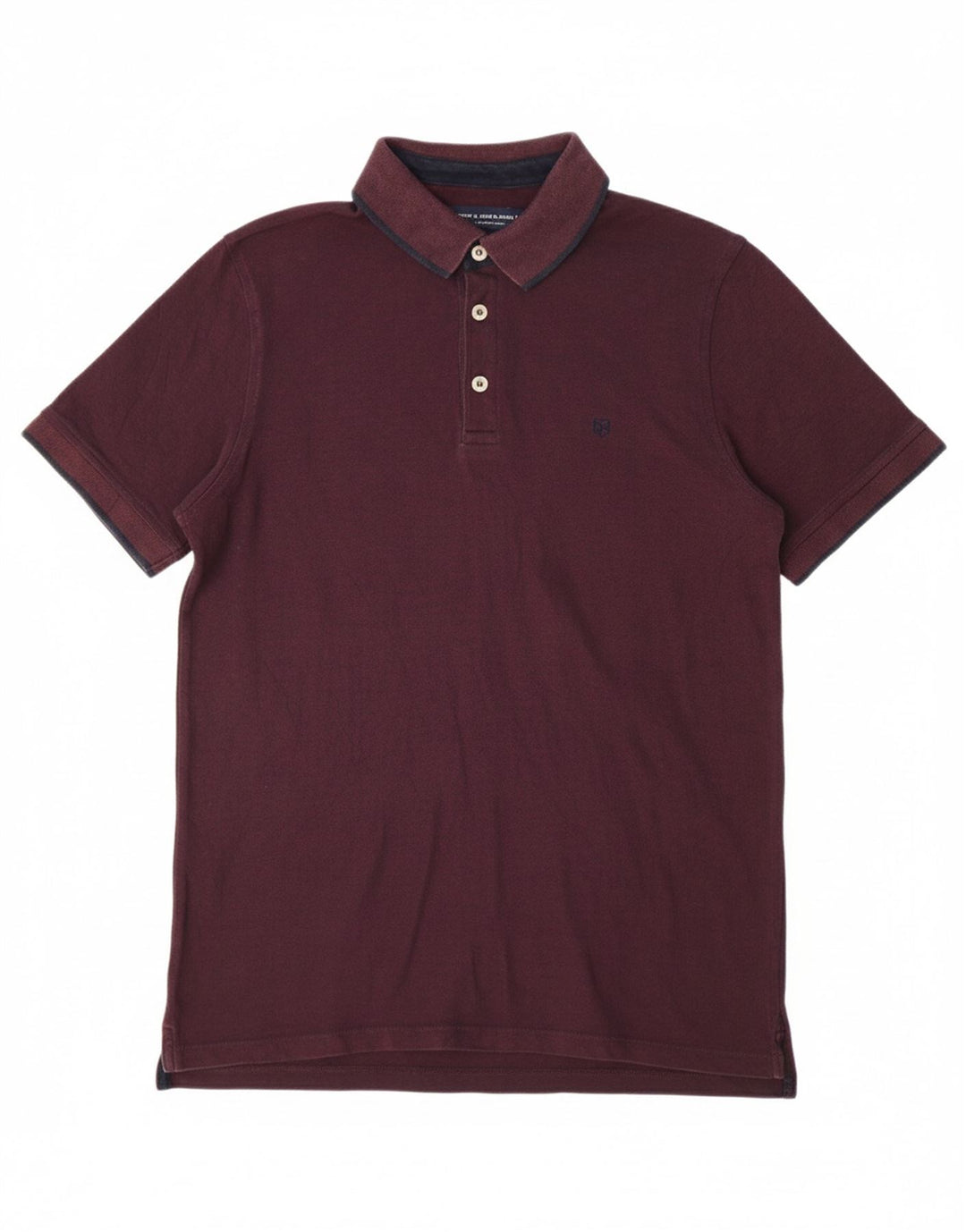 JACK & JONES Mens Polo Shirt Large Burgundy