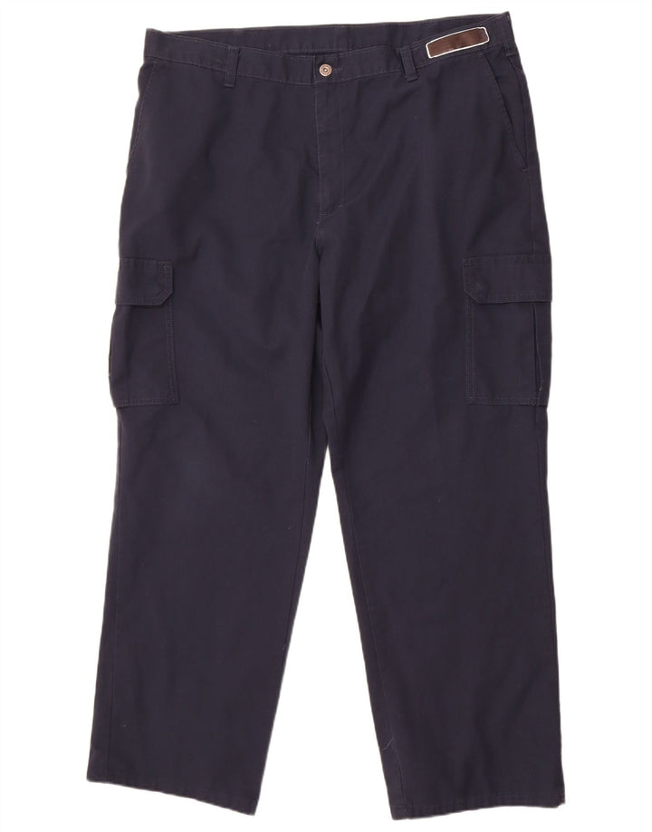 Dickies Mens Straight Cargo Trousers W40 L30 Navy Blue Polyester