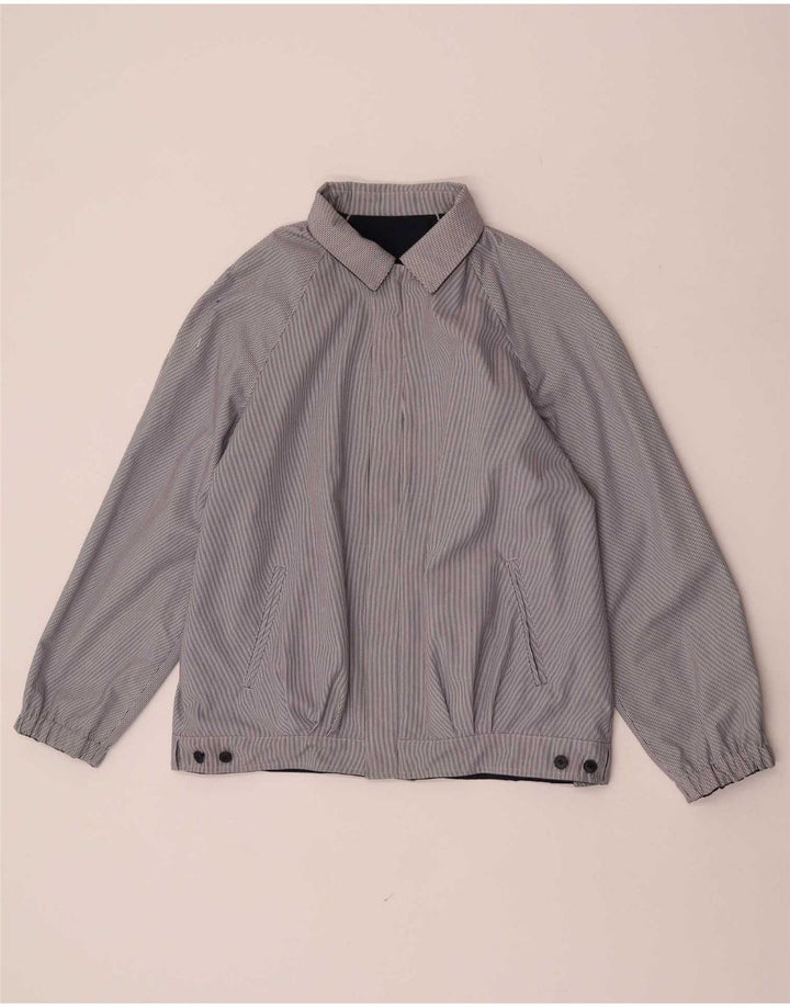 Vintage Womens Reversible Bomber Jacket EU 38 Medium Navy Blue Polyester