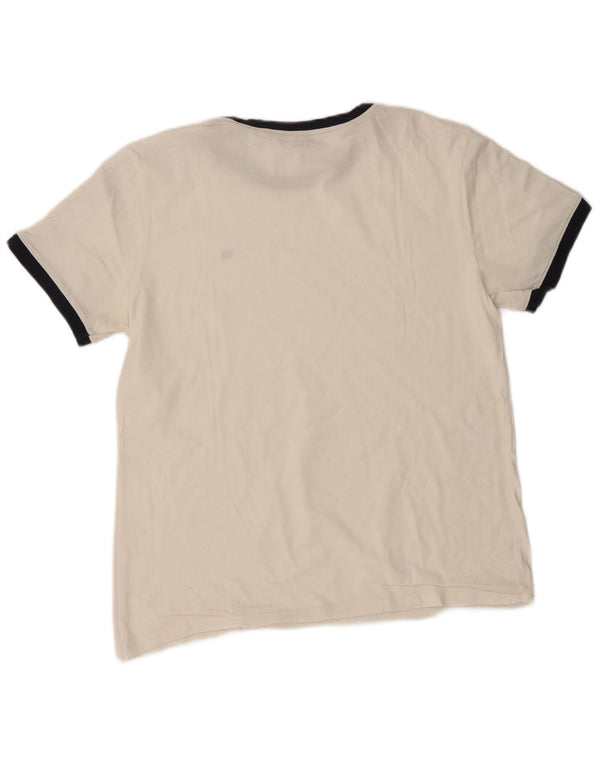 Tommy Hilfiger Mens Graphic T-Shirt Top Large White Colourblock