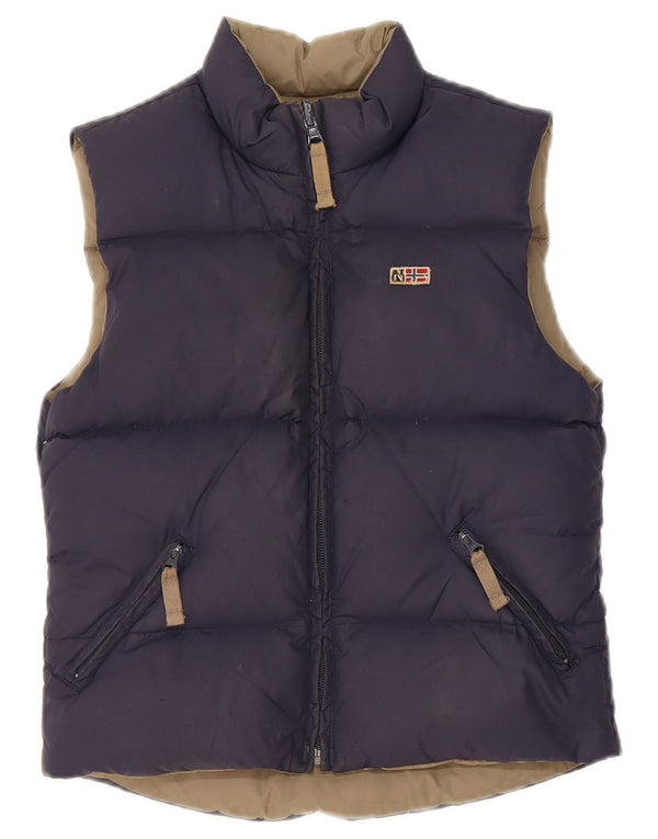 Napapijri Boys Geographic Reversible Padded Gilet 7-8 Years Navy Blue