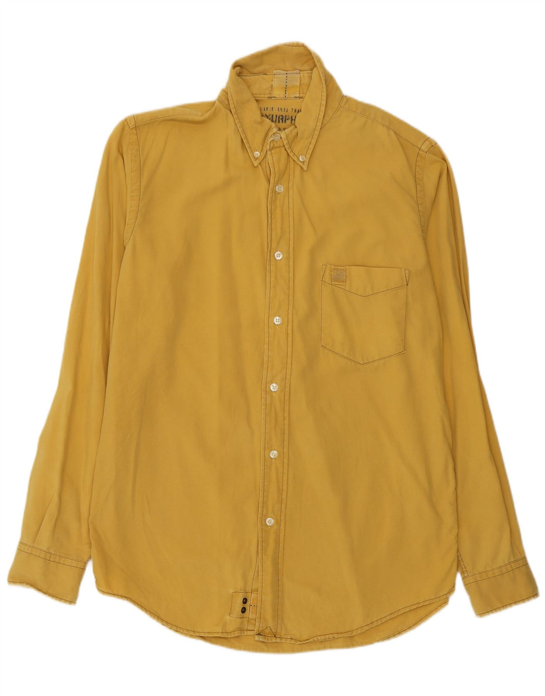 Murphy & Nye Mens Shirt Large Yellow Cotton
