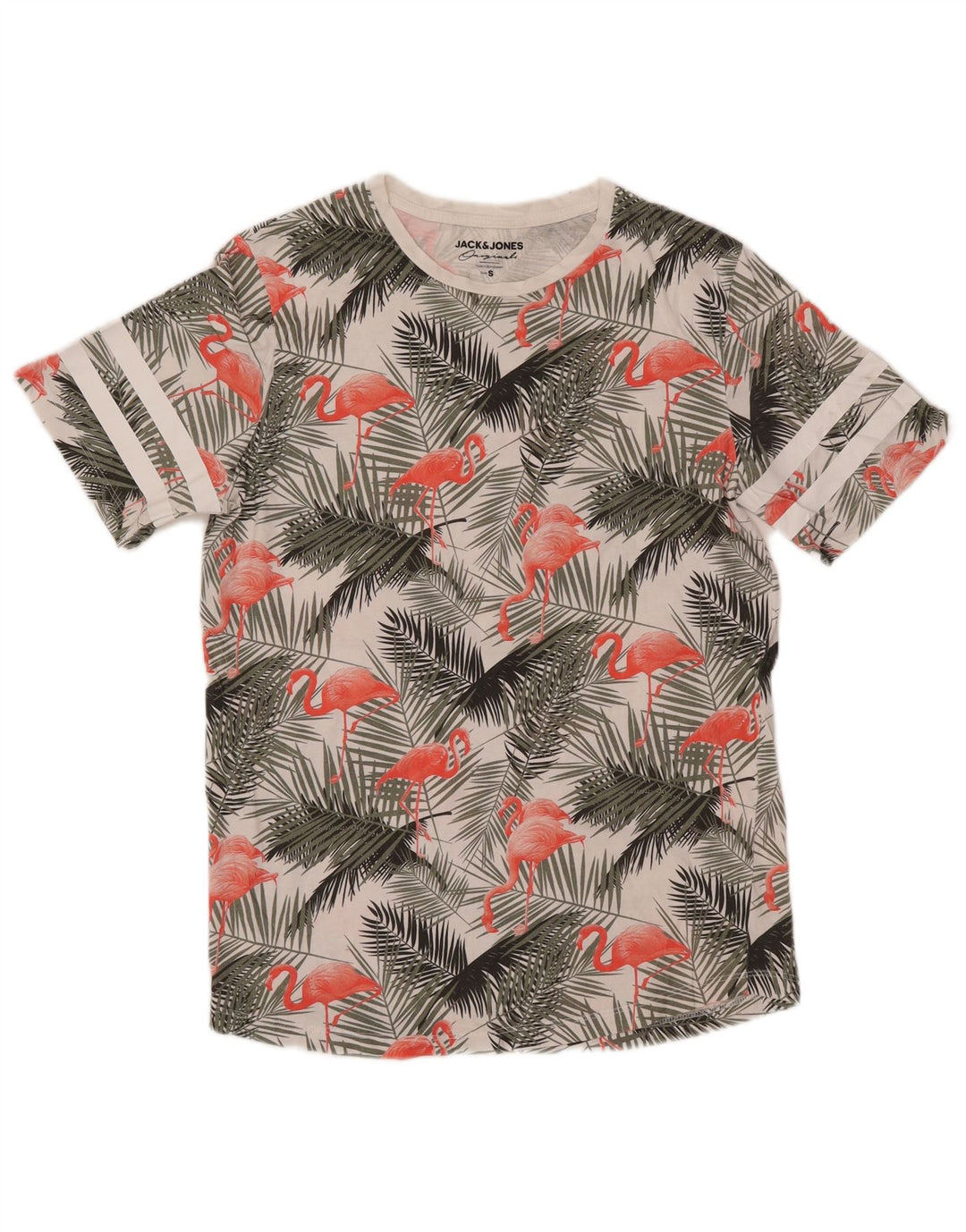 JACK & JONES Mens Graphic T-Shirt Top Small Multicoloured Floral