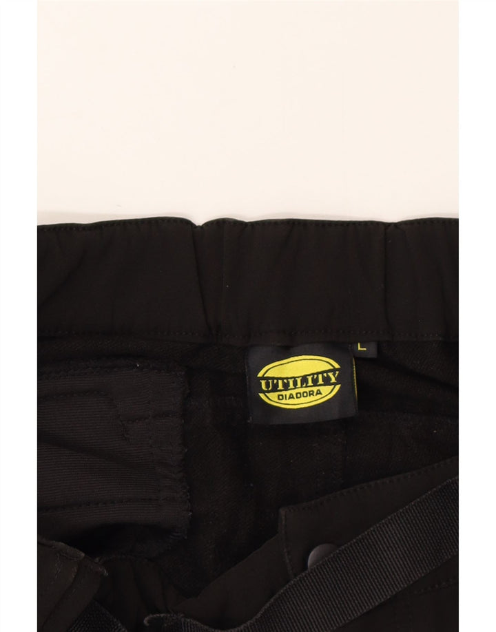 Diadora Mens Straight Cargo Trousers Large W34 L34 Black