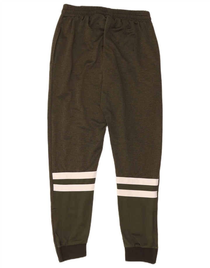 ELLESSE Mens Tracksuit Trousers Joggers Small  Khaki Colourblock Polyester