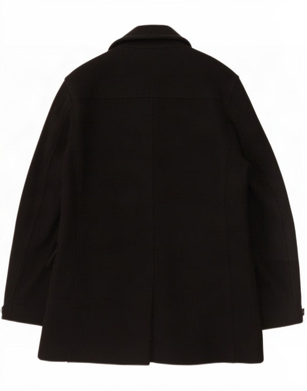 Calvin Klein Jeans Mens Pea Coat UK 40 Large Black Wool