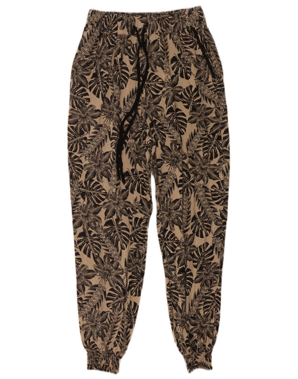 Warehouse Womens Joggers Casual Trousers UK 8 Small W24 L26 Beige Floral
