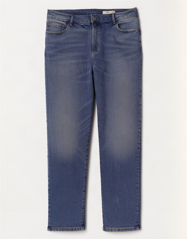 Marks & Spencer Womens Mom Tapered Jeans UK 16 Large W32 L26 Blue