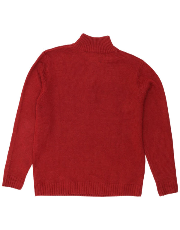 Pierre Cardin Mens Zip Neck Jumper Sweater XL Red Acrylic