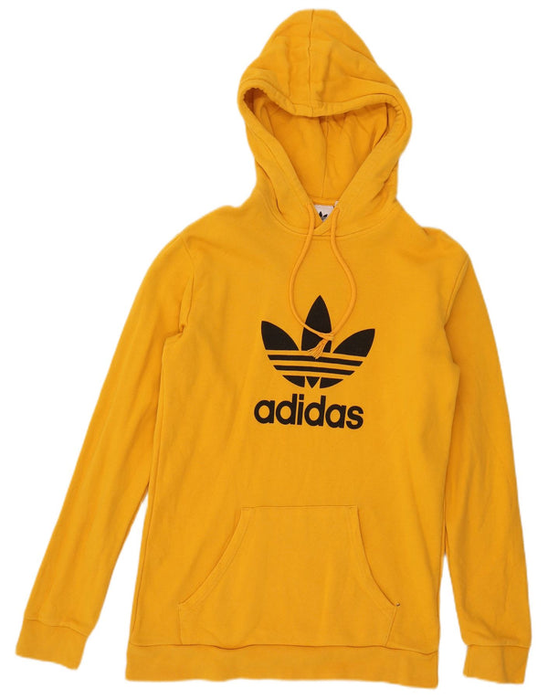 Adidas Mens Graphic Hoodie Jumper Small Yellow Cotton
