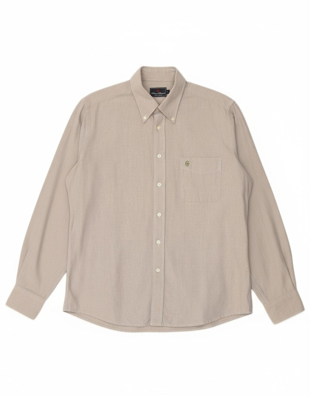 CONTE OF FLORENCE Mens Shirt Large Grey Cotton
