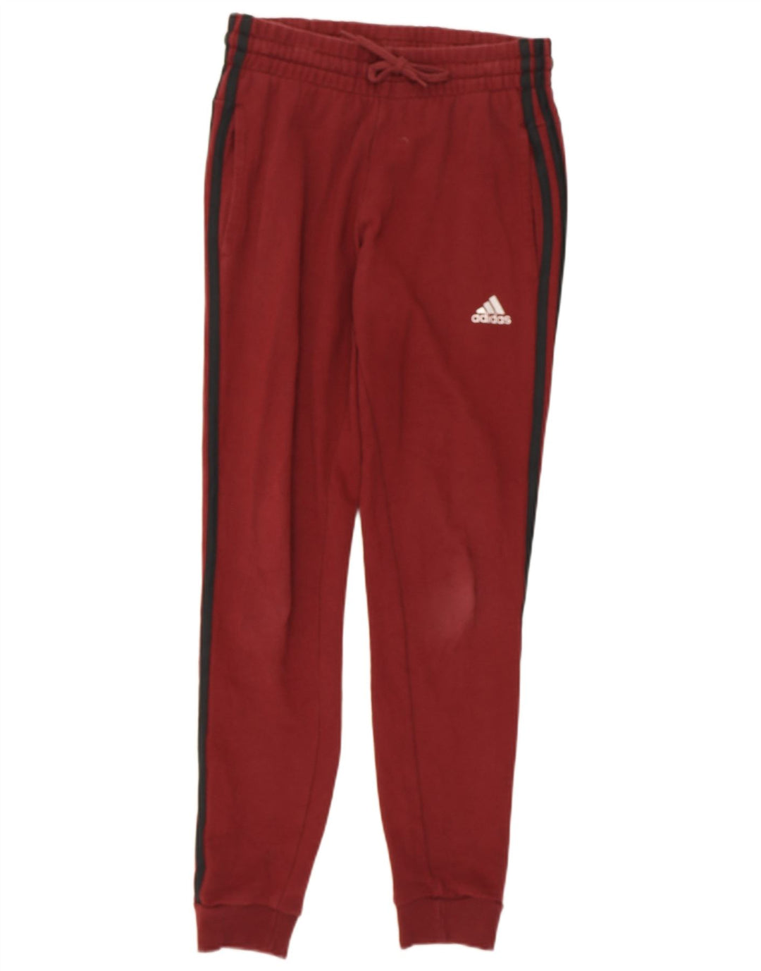 ADIDAS Womens Tracksuit Trousers Joggers UK 4/6 XS  Burgundy Cotton