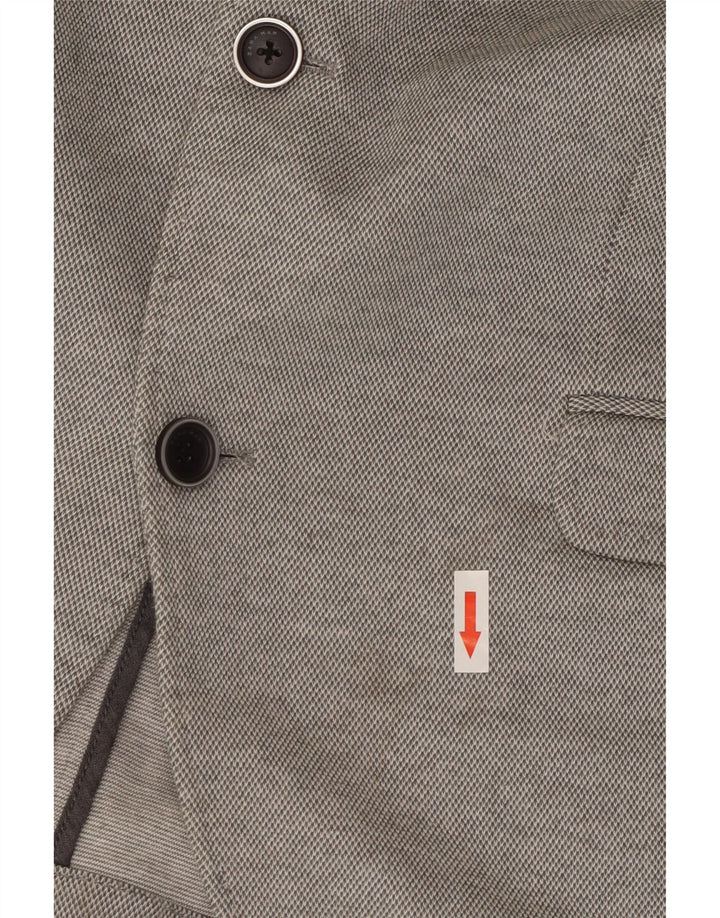 Zara Mens 2 Button Blazer Jacket EU 56 XL Grey Polyester