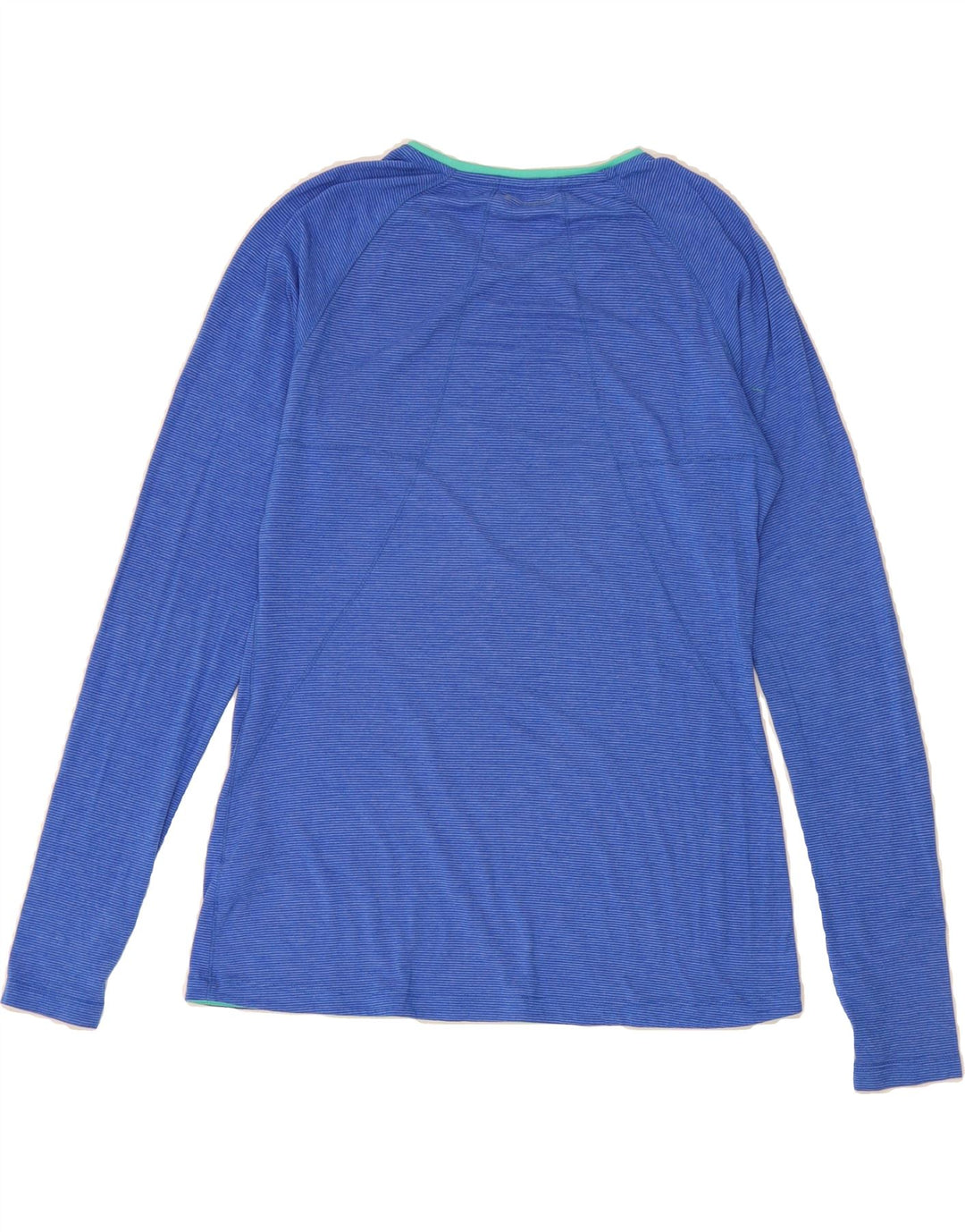CHAMPION Womens Top Long Sleeve UK 14 Large Blue Pinstripe Polyester Vintage Champion and Second-Hand Champion from Messina Hembry 