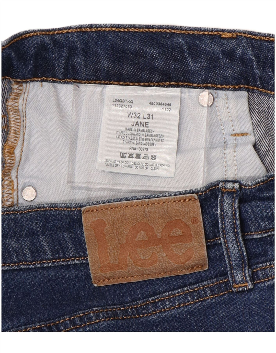 LEE Womens Jane Straight Jeans W32 L31 Blue Cotton