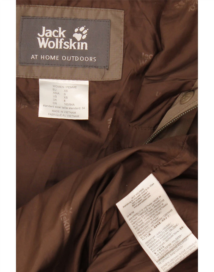 Jack Wolfskin Womens Hooded Padded Coat UK 8 Small Brown Polyester