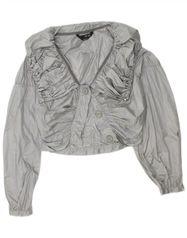 LIU JO Womens Bolero Jacket IT 40 Small Grey Polyamide