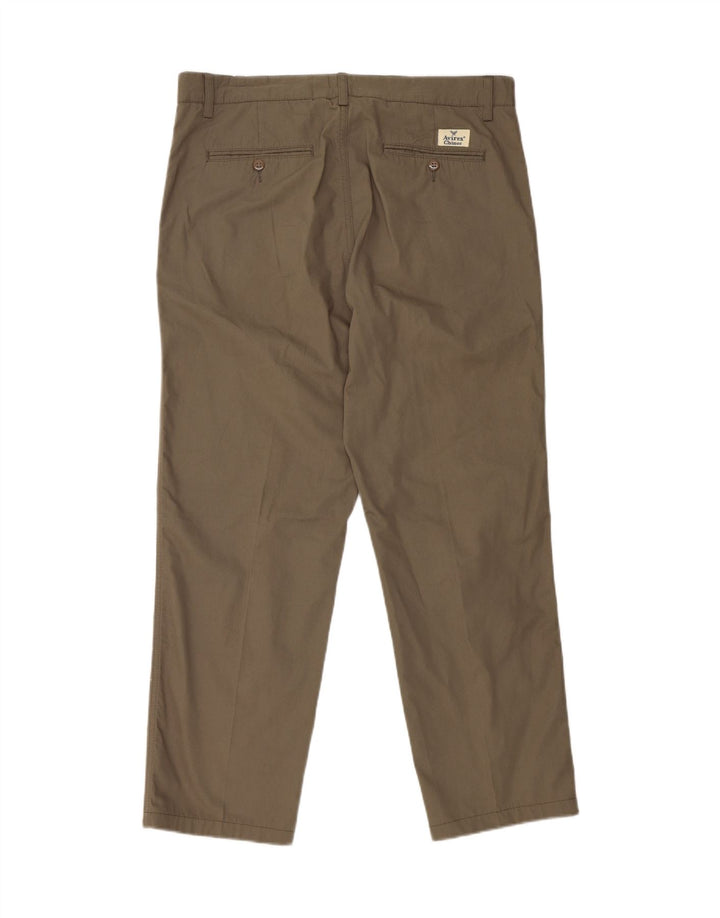 AVIREX Mens Straight Chino Trousers W34 L28 Khaki Cotton