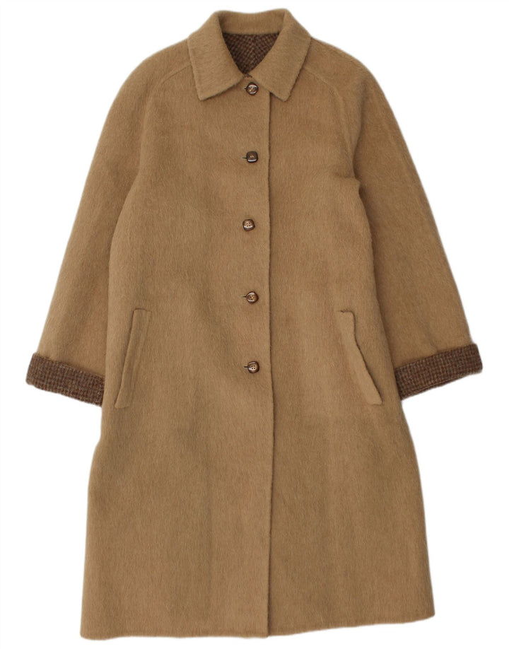 Vintage Womens Reversible Overcoat IT 46 Large Brown Virgin Wool
