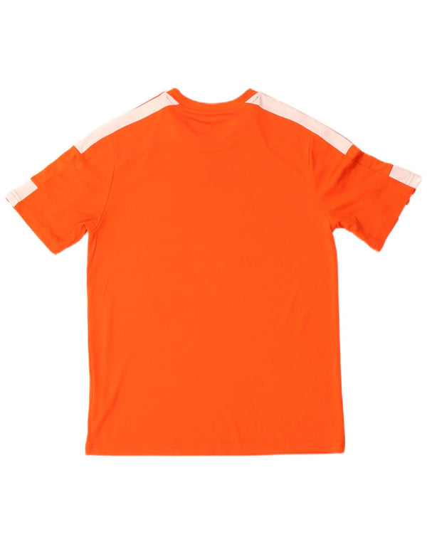 Adidas Boys Aeroready Graphic T-Shirt Top 13-14 Years Orange Polyester