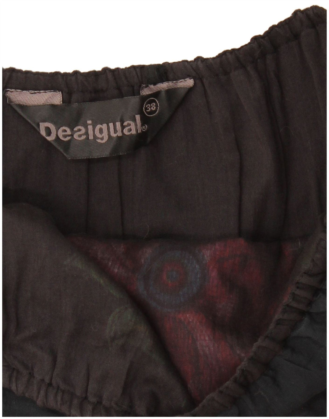 DESIGUAL Womens Graphic Strapless Bubble Dress EU 38 Medium Black Floral
