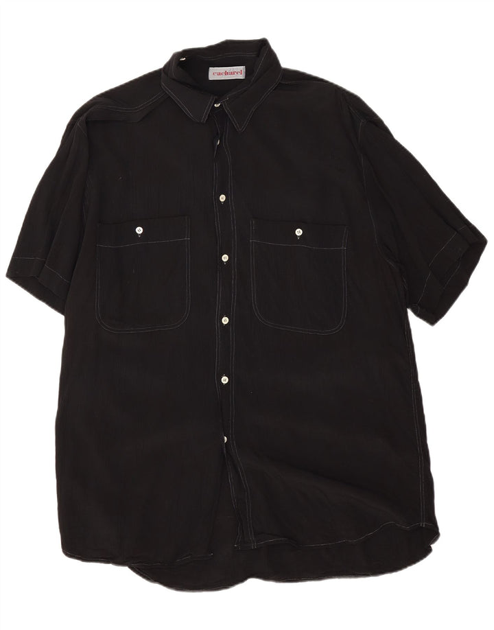 Cacharel Mens Tall Short Sleeve Shirt XL Black