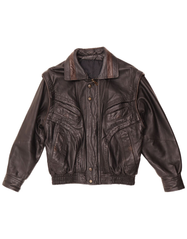 Vintage Mens Leather Jacket UK 38 Medium Black