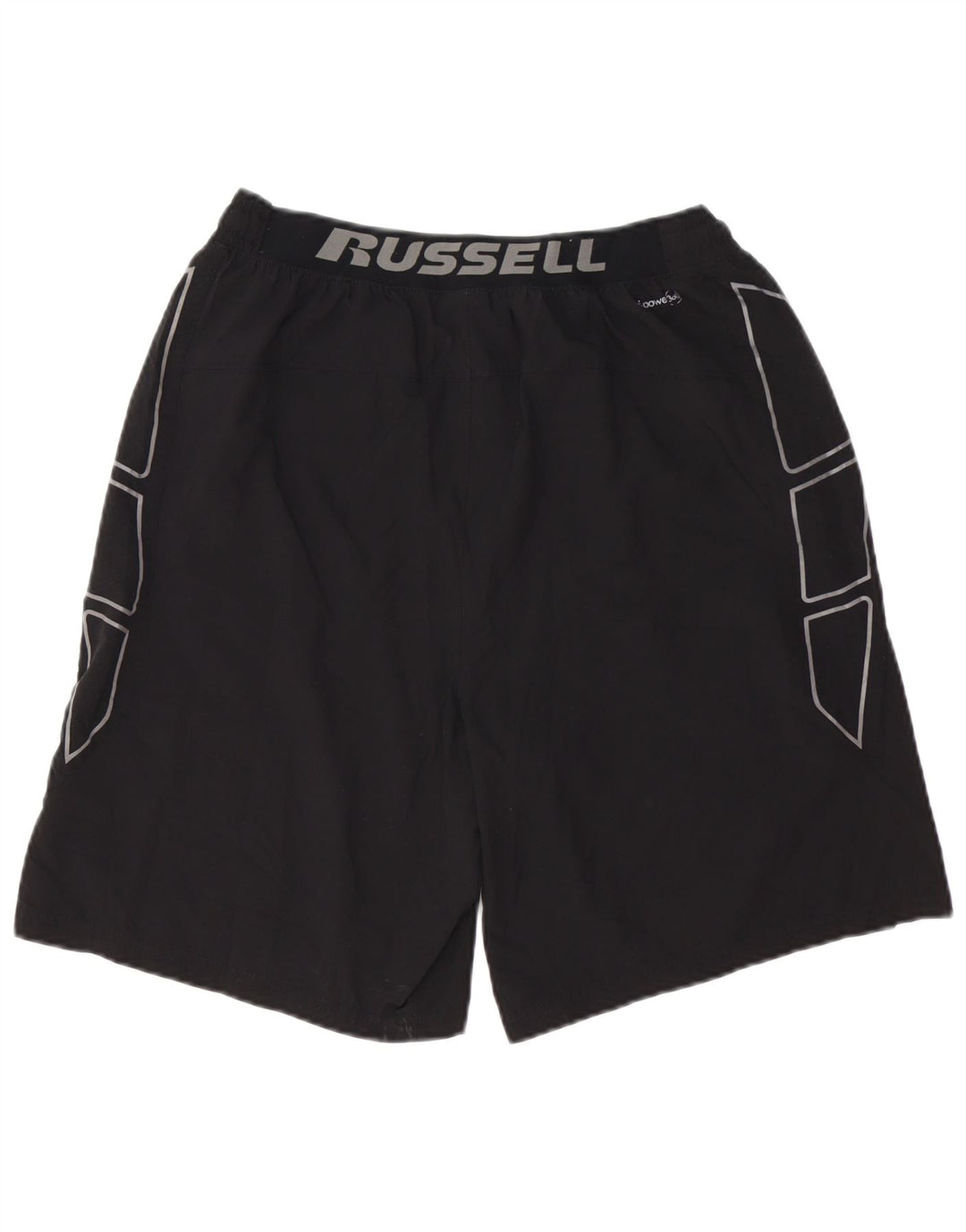 RUSSELL ATHLETIC Mens Dri-Power Graphic Sport Shorts Medium Black