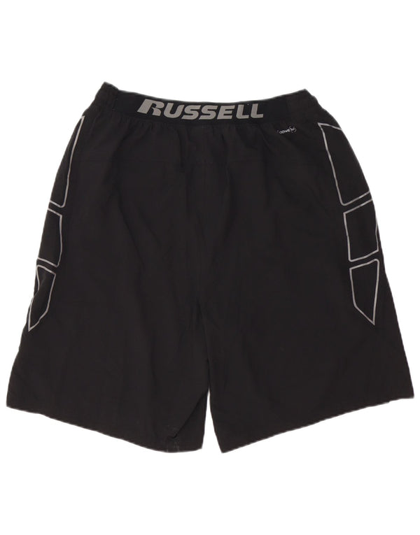 RUSSELL ATHLETIC Mens Dri-Power Graphic Sport Shorts Medium Black