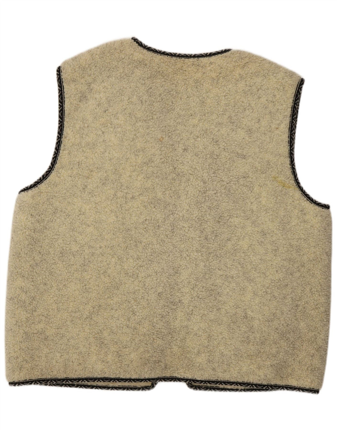 VINTAGE Mens Sherpa Gilet IT 52/54 XL Beige New Wool