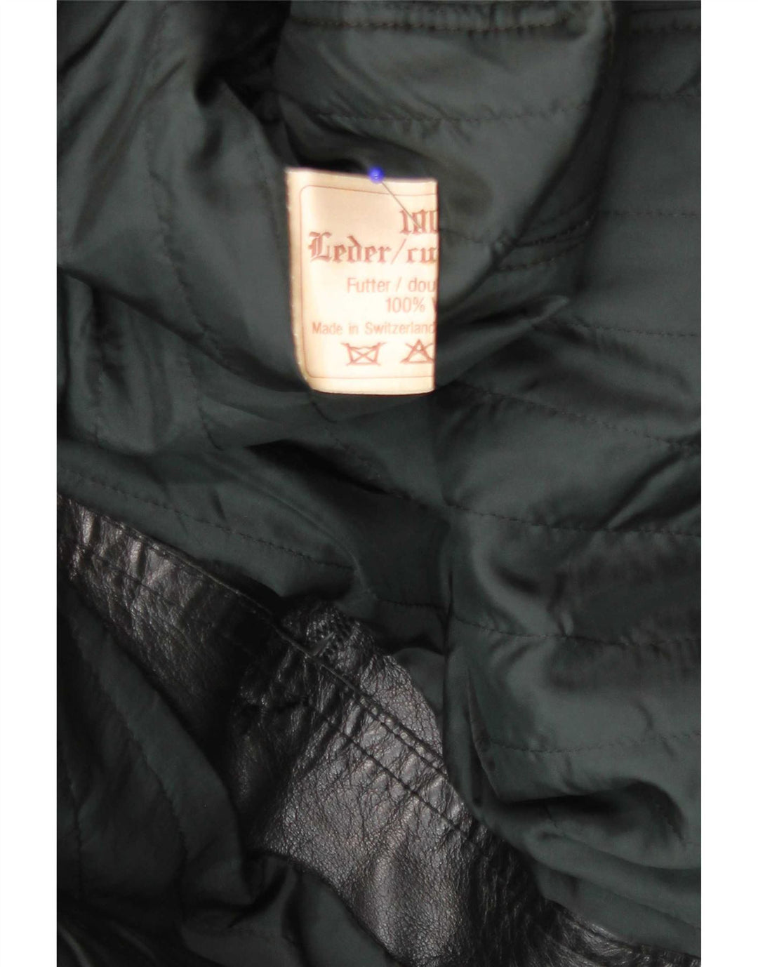 Vintage Mens Leather Coat UK 38 Medium Black