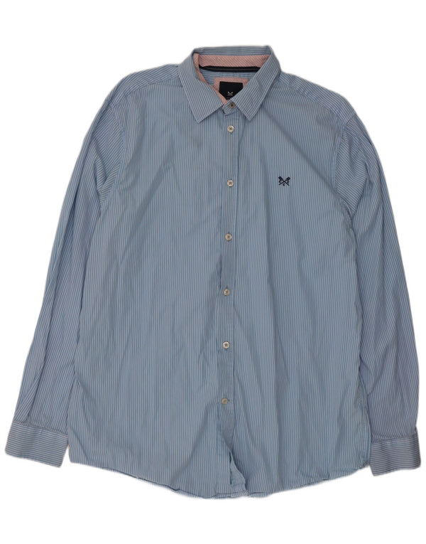 Crew Clothing Mens Classic Fit Shirt XL Blue Pinstripe Cotton