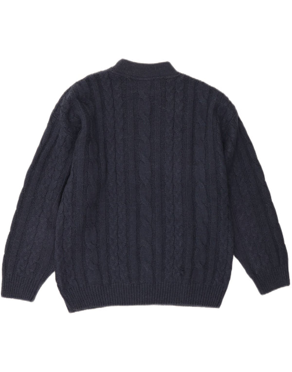 VINTAGE Womens Crew Neck Jumper Sweater UK 18 XL Navy Blue Acrylic