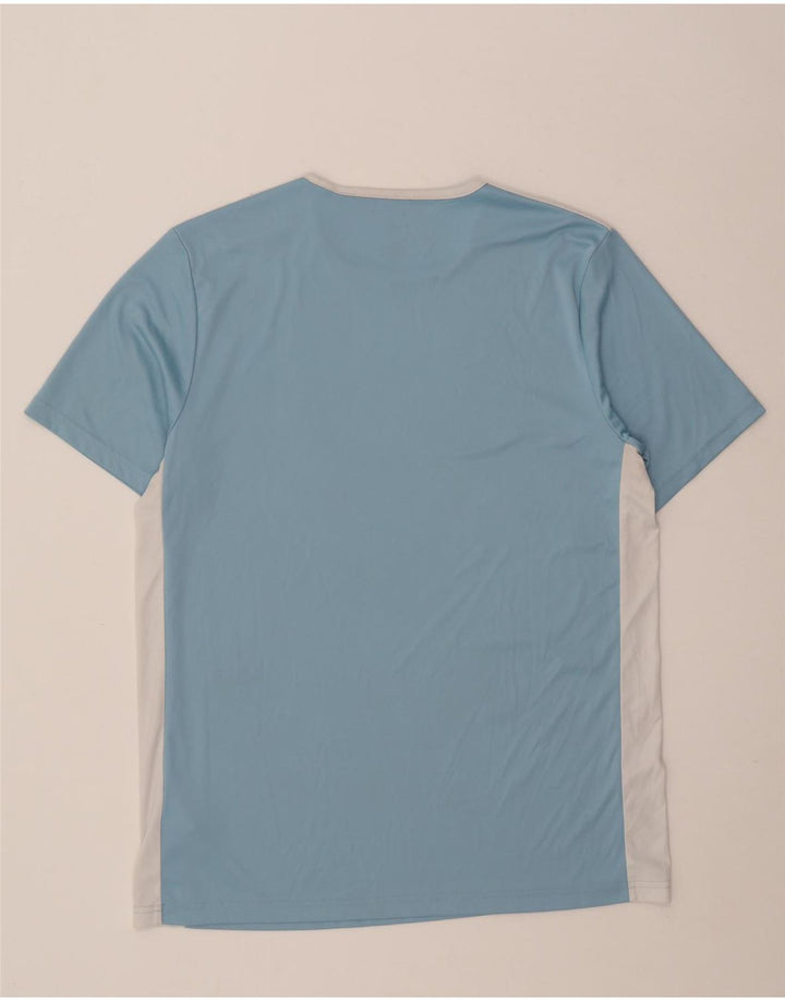 Adidas Mens Climalite T-Shirt Top Large Blue Colourblock Polyester