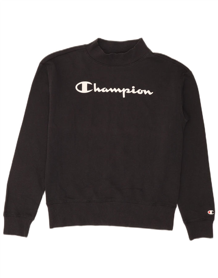CHAMPION Boys Graphic Sweatshirt Jumper 15-16 Years 2XL Black Cotton