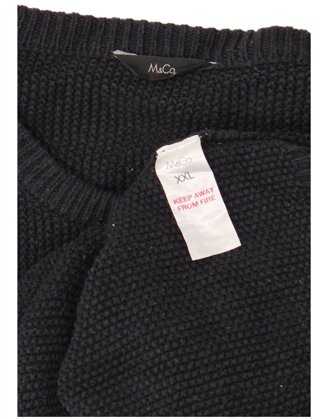 M&Co Mens Crew Neck Jumper Sweater 2XL Navy Blue Acrylic