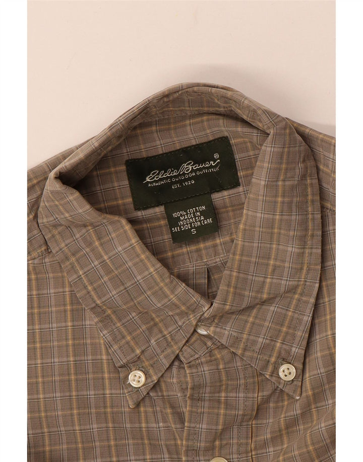 EDDIE BAUER Mens Shirt Small Grey Check Cotton