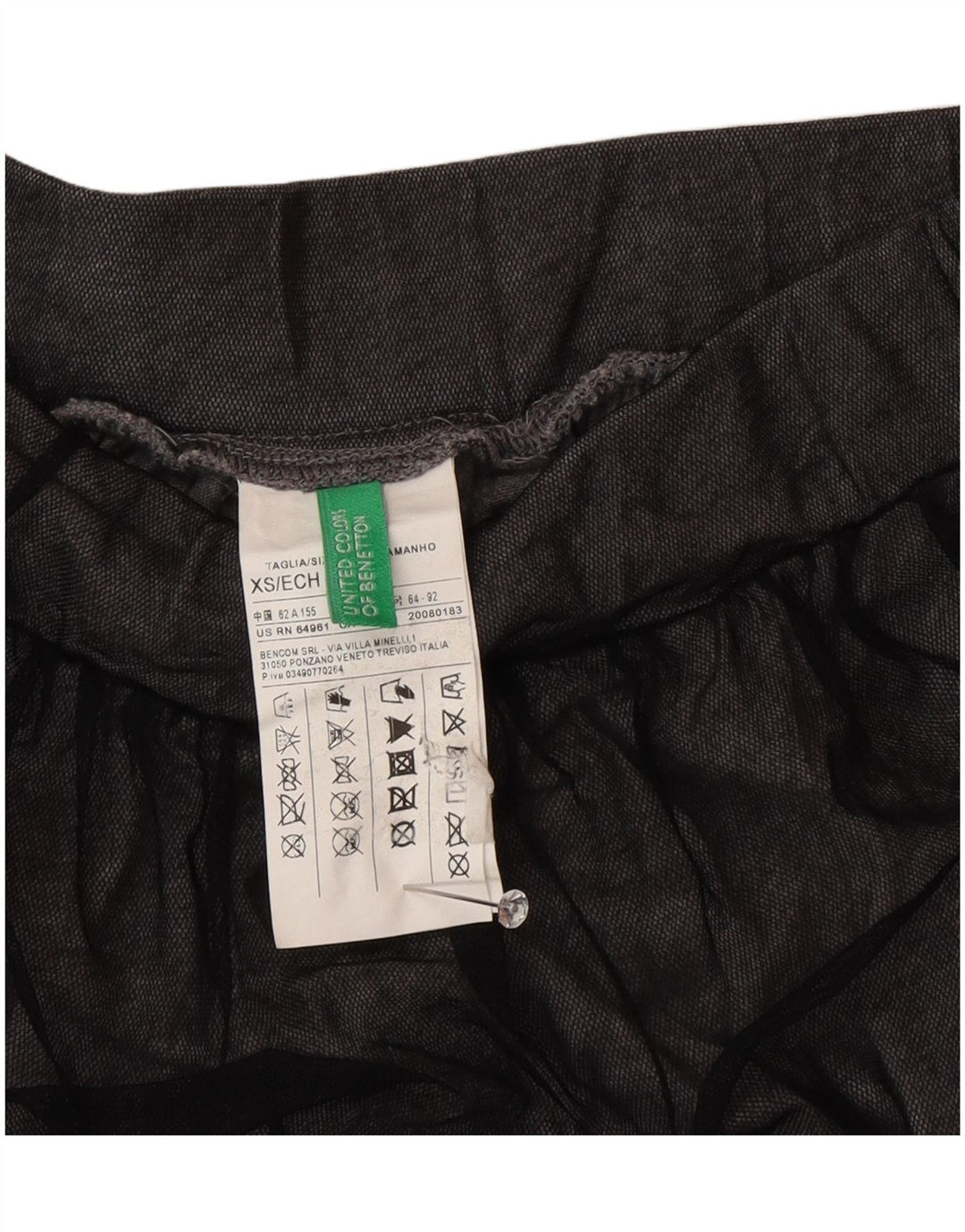Benetton Womens Maxi Skirt XS W25  Grey Polyamide