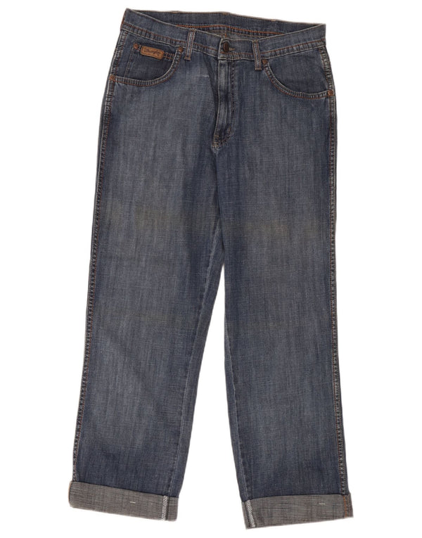 Wrangler Mens Texas Stretch Straight Jeans W32 L36 Blue Cotton
