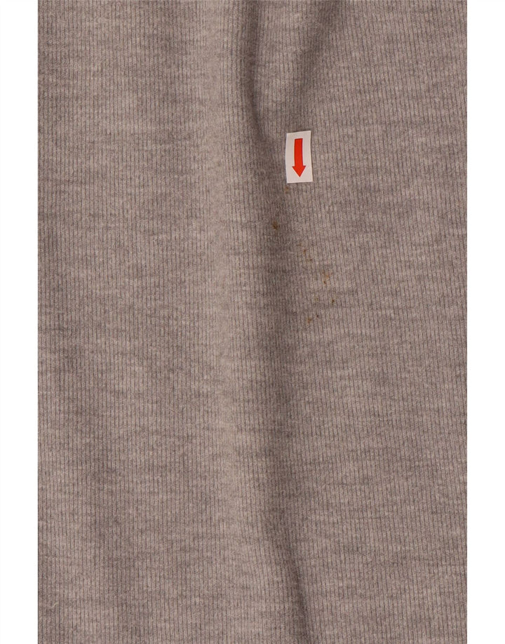 ZARA Womens Top Long Sleeve UK 14 Medium Grey Cotton