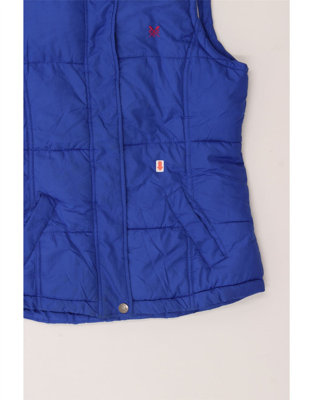 CREW CLOTHING Womens Padded Gilet UK 8 Small Blue Polyester Vintage Crew Clothing and Second-Hand Crew Clothing from Messina Hembry 