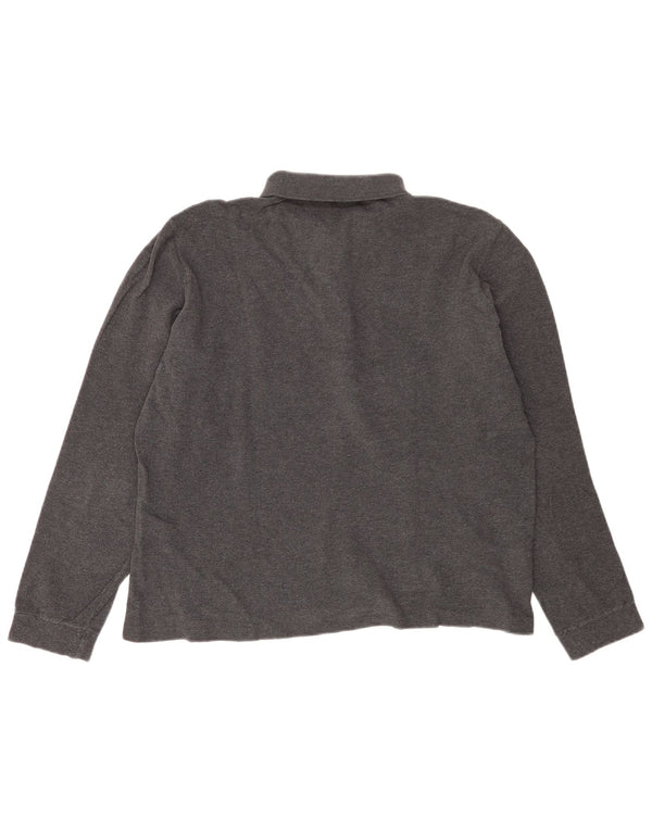 Lacoste Mens Long Sleeve Polo Shirt Size 5 Large Grey Cotton