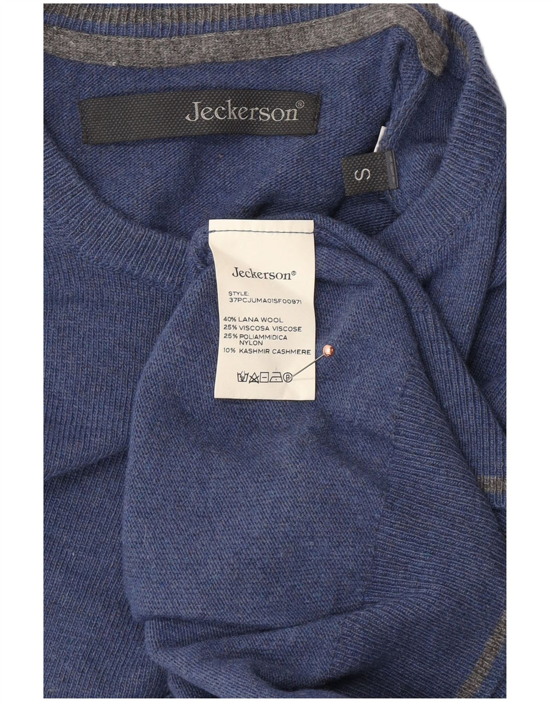 JECKERSON Mens Crew Neck Jumper Sweater Small Blue
