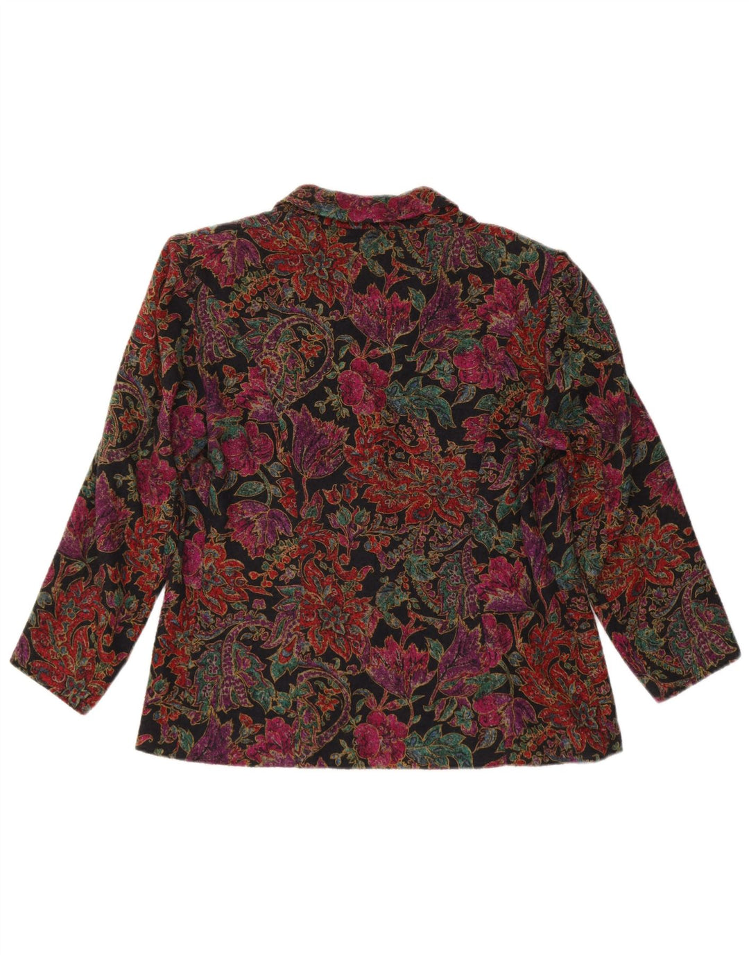 Vintage Womens 4 Button Blazer Jacket UK 14 Large Multicoloured Floral