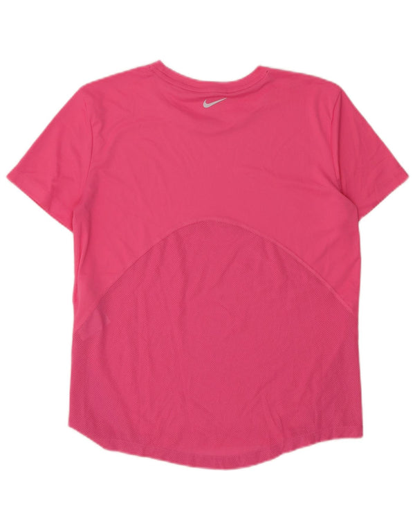 NIKE Womens Dri Fit T-Shirt Top UK 6 XS Pink Polyester