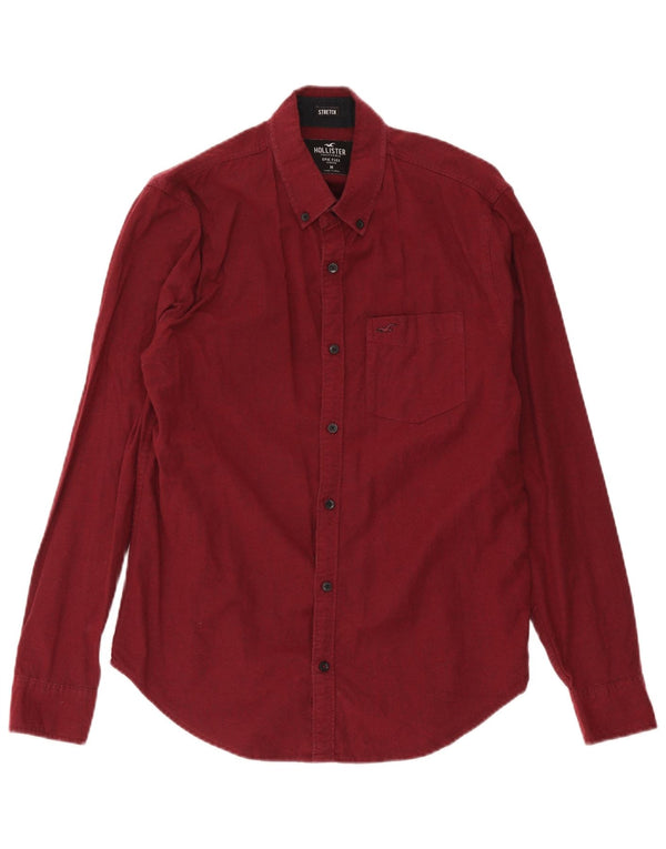Hollister Mens Shirt Medium Burgundy Cotton
