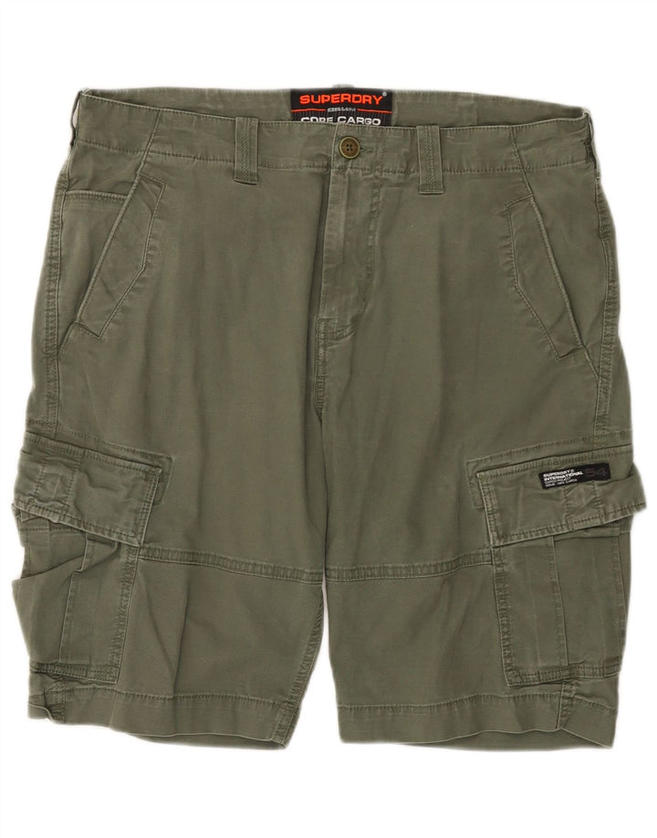 SUPERDRY Mens Cargo Shorts W36 Large Khaki Cotton