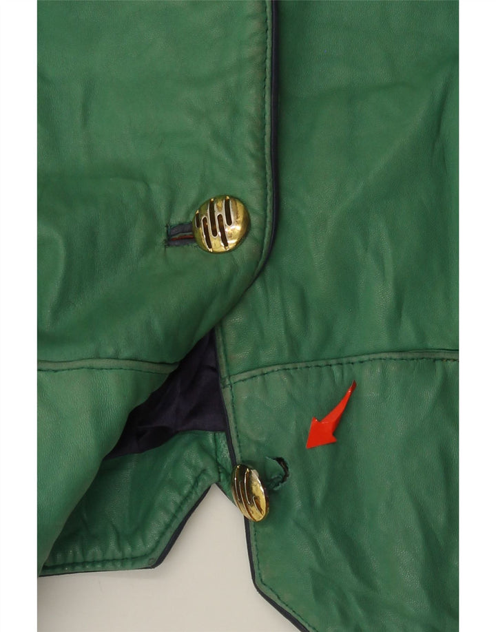 Vintage Womens Crop 4 Button Jacket EU 42 Large Green